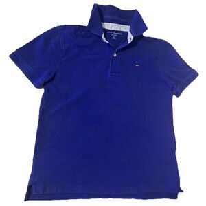 Boys M Tommy Hilfiger Polo  M 8-10 Shirt Boys  Sleeve Blue